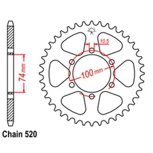 Rear Sprocket - Steel 46T 520P