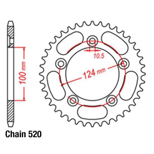 Rear Sprocket - Steel 48T 520P
