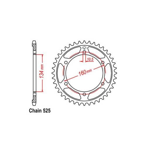 Rear Sprocket - Steel 41T 525P