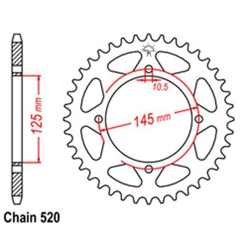 Rear Sprocket - Steel 43T 520P