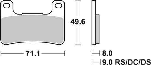 SBS Dual Carbon Racing Front Brake Pads - 806DC