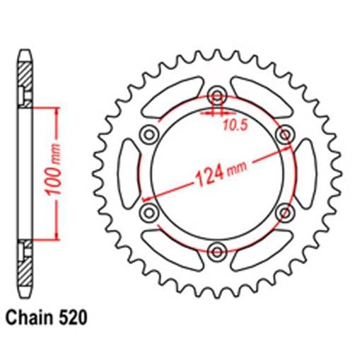 Rear Sprocket - Steel 45T 520P