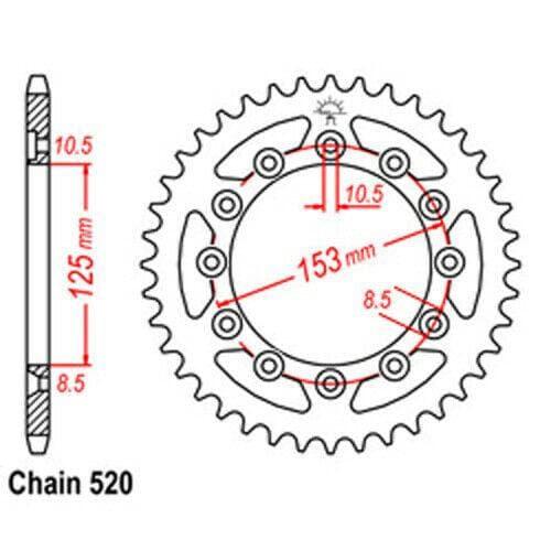 Rear Sprocket - Steel 42T 520P D/D