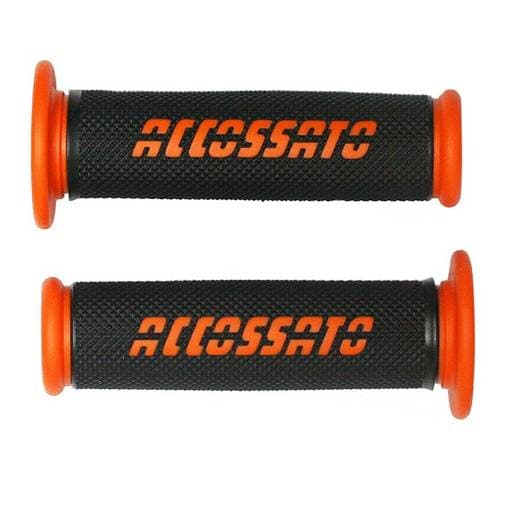 Accossato Two Tone Medium Rubber Open End Orange Racing Grips