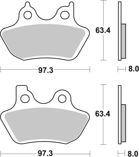 SBS HD Sintered Road Rear Brake Pads - 826H.LS