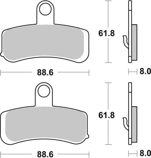 SBS HD Carbon Tech Road Front Brake Pads - 853H.CT