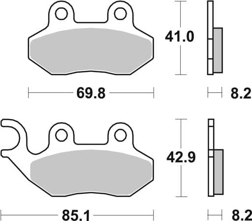 SBS Ceramic Scooter Front / Rear Brake Pad - 140HF