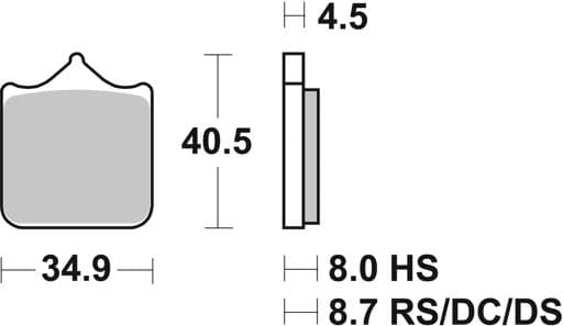 SBS Dual Sinter Racing Front Brake Pads - 870DS