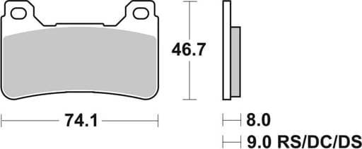 SBS Dual Carbon Racing Front Brake Pads - 809DC