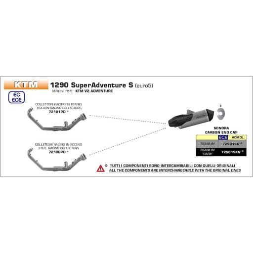 Arrow KTM 1290 Adventure S/R 2021 Sonora Titanium w/ Carbon End Cap Silencer