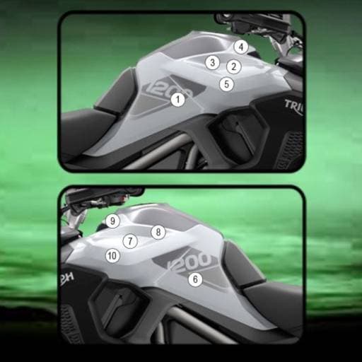 Eazi-Guard Triumph Tiger 1200 GT Rally Pro Gloss Tank Protection Film