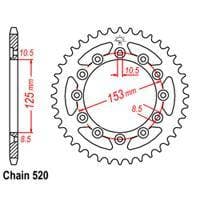 Rear Sprocket - Steel 40T 520P D/D