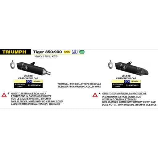 Arrow Triumph Tiger 850 21-23 / 900 20-23 Racing 3:1 Non-Cat Stainless Steel Collector
