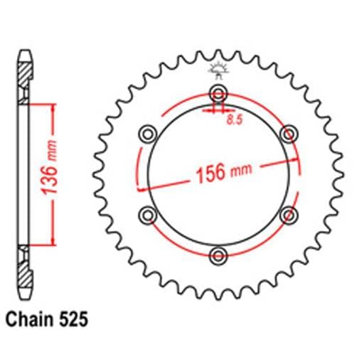 Rear Sprocket - Steel 41T 525P