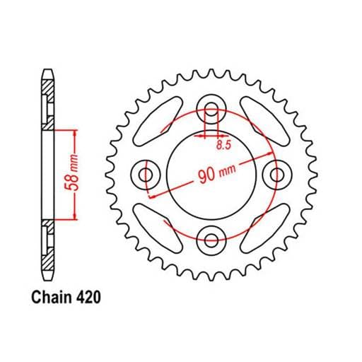 Rear Sprocket - Steel 37T 420P