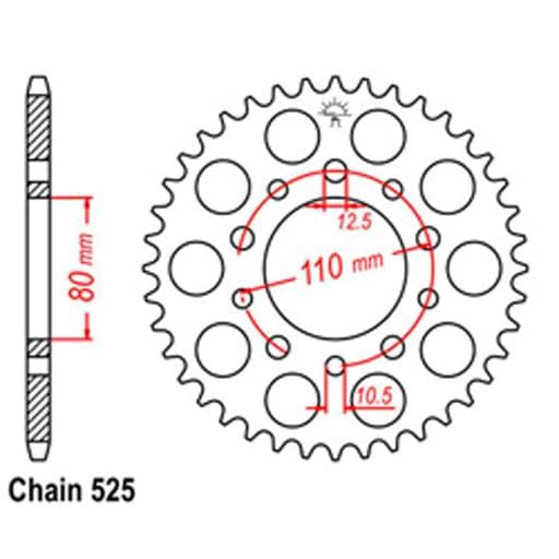 Rear Sprocket - Steel 36T 525P D/D